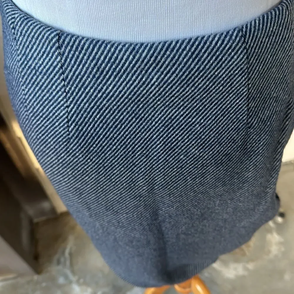 Eva Franca French Designer Wool Pinstripe Skirt
